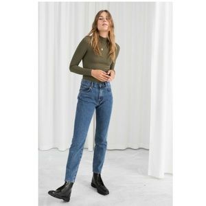 & other stories Slim High Rise Jeans 27 Mid Blue